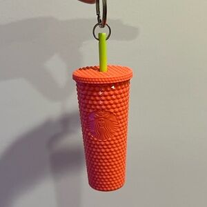 Starbucks Vibrant Pink Textured Cup Keychain